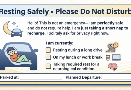 "Resting Safely • Please Do Not Disturb" Visual Aid